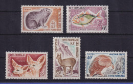 Französische Somaliküste 1962 Wildtiere Mi.-Nr. 337-341 (ohne 336) Postfrisch ** - Collections (sans Albums)