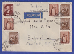 DDR 1956 Gemälde Mi-Nr. 504, 505 Und 507 In MIF Auf Lp-Brief Nach Elmhurst / USA - Altri & Non Classificati