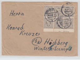 Bizone AM-Post Mi.-Nr. 2, 6erBlock Mit Pl.-Nr. 45866 Als MEF Auf Brief, Würzburg - Covers & Documents