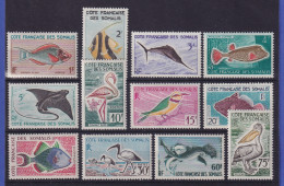 Französische Somaliküste 1959 Tropische Fische Und Vögel Mi.-Nr. 320-331 ** - Collections (sans Albums)
