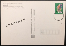 Entier Surchargé Spécimen 3012-CP1 SV1 St Etienne France 98 Coupe Du Monde De Football - Andere & Zonder Classificatie