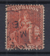 Barbados 1872 Sitzende Britannia Mi.-Nr. 19C Sauber Gestempelt - Barbados (1966-...)