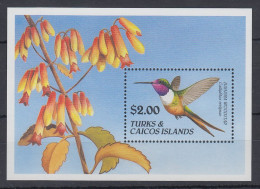 Turks & Caicos Mi.-Nr. Block 93 Postfrisch ** / MNH Vogel - Turks And Caicos