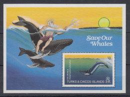 Turks & Caicos Mi.-Nr. Block 44 Postfrisch ** / MNH Save Our Whales - Turks & Caicos (I. Turques Et Caïques)