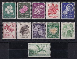 Norfolk Island 1960 Mi.-Nr. 26-36 Satz Kpl. Postfrisch **/ MNH Blumen Und Vögel - Norfolk Island