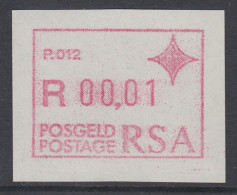Südafrika FRAMA-ATM Mit Aut.-Nr. P.012 Auf Weissem Testpapier   Mi.-Nr. 3 XI - Automatenmarken (Frama)