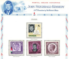 GHANA - REPUBLIQUE - John FITZGERALD KENNEDY - IN MEMORIAM - 1963 - Ghana (1957-...)