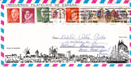 2 Lettres Avec 7 Timbres ESPAGNOL Chacunes Et Cachet Du 29 Mars 1988 - Franking Machines (EMA)