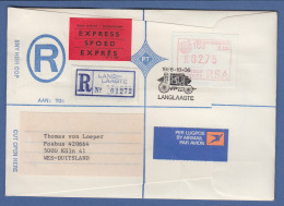 RSA 1986 Sonder-ATM Johannesburg Mi.-Nr 2 Hoher Wert 2,75 A. R-Expr.-Brief - Frankeervignetten (Frama)