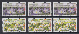 Österreich ATM Blumen Mi.-Nr. 38 Und 39 ALPEN-ADRIA 15, Satz 68-100-160 O - Machine Labels [ATM]