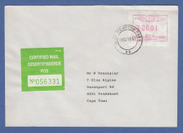 RSA Sonder-ATM STAMP 150 SEELS Aus OA Mi.-Nr. 9d Wert 00,81 Auf Certified-FDC - Frama Labels