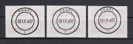RSA 1987 Sonder-ATM PAARL Mi.-Nr. 4 Satz 16-25-40 Mit Voll-O 16-25-40 - Vignettes D'affranchissement (Frama)