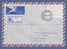 RSA 1987 Sonder-ATM PAARL Wert 01,15 Auf R-FDC Nach Griechenland - Frankeervignetten (Frama)