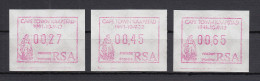 Südafrika FRAMA-Sonder-ATM CAPE TOWN KAAPSTAD Aus OA !  Satz 27-45-65 **   RR !  - Frama Labels