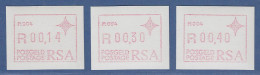 RSA Südafrika FRAMA-ATM  Aut.-Nr. P.004 Satz 14-30-40 ** (VS) - Frama Labels