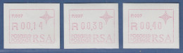 RSA Südafrika FRAMA-ATM  Aut.-Nr. P.007 Satz 14-30-40 ** (VS) - Frama Labels