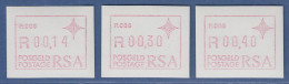 RSA Südafrika FRAMA-ATM  Aut.-Nr. P.006 Satz 14-30-40 ** (VS) - Frama Labels