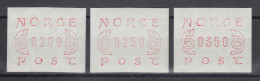 Norwegen 1980 FRAMA-ATM Posthörner Ziffern Schmal Braunrot Satz 200-250-350 **  - Automatenmarken [ATM]