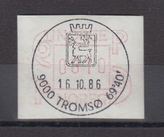 Norwegen 1986 FRAMA-ATM Posthörner Breite Ziffern Braunrot ET-Voll-O TROMSOE - Automatenmarken [ATM]