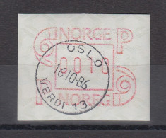 Norwegen 1986 FRAMA-ATM Posthörner Breite Ziffern Braunrot ET-Voll-O OSLO - Vignette [ATM]
