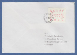 Norwegen 1980 FRAMA-ATM Mi.-Nr. 2.1b Wert 350 Auf LDC OSLO 15.10.86 -> England - Machine Labels [ATM]