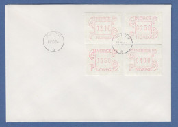 Norwegen 1986 FRAMA-ATM Mi.-Nr. 3.1b Satz 210-250-350-400 Auf Blanco-FDC O OSLO - Timbres De Distributeurs [ATM]