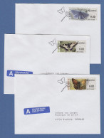 Norwegen 2008 ATM Schmetterlinge Neues Logo Mi.-Nr. 10-12 Je Wert 9,00 Auf FDC  - Automatenmarken [ATM]