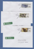 Norwegen 2008 ATM Schmetterlinge Neues Logo Mi-Nr 10-12 Je Wert 8,50 Auf FDC  - Viñetas De Franqueo [ATM]