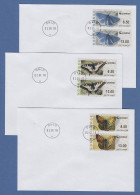 Norwegen 2008 ATM Schmetterlinge Neues Logo Mi-Nr. 10-12 Je Satz 8,5-13 Auf FDC - Automaatzegels [ATM]