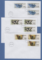 Norwegen 2008 ATM Schmetterlinge Neues Logo Mi-Nr. 10-12 Je Satz 8-10-12 Auf FDC - Timbres De Distributeurs [ATM]