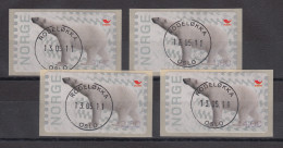 Norwegen 2008 ATM Eisbär Mi.-Nr. 13f Satz 4 Werte 9,00-11,00-12,00-14,00 Gest. - Timbres De Distributeurs [ATM]