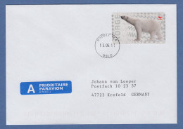 Norwegen 2008 ATM Eisbär Mi.-Nr. 13f Wert 12,00 Auf A-Post-Brief -> Deutschland - Machine Labels [ATM]