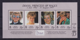 Britische Antarktis 1997 Prinzessin Diana Mi.-Nr. Block 7 Postfrisch ** - Sonstige & Ohne Zuordnung