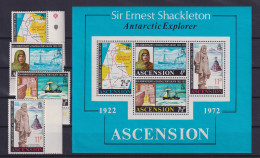 Ascension Island 1972 Shackleton-Expedition Mi.-Nr. 160-163 Und Block 5 ** - Saint Helena Island