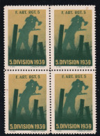 Artillerie 4 Gezähnter Vierer Block  - F.Art.Rgt.5  - Postfrisch/**/MNH - Viñetas