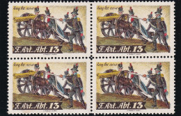 Artillerie 92 Gezähnter Vierer Block  - F.Art.Abt. 13 - Postfrisch/**/MNH - Vignetten