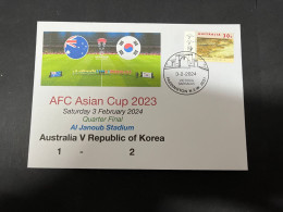 6-2-2024 (3 X 27) AFC Asian Cup 2023 (Qatar) Australia (1) V Republic Of Korea (2) - 3-2-2024 - With OZ Stamp - Other & Unclassified