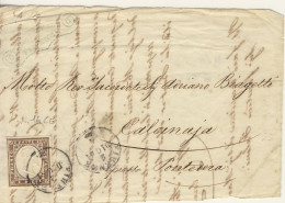 10 C. Bruno Cioccolato Scuro (14Ce) Su Frontespizio Di Lettera Da Firenze 02/12/1861   - Vedi Descrizione (2 Immagini) - Sardinia