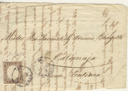 10 C. Bruno Cioccolato Scuro (14Ce) Su Frontespizio Di Lettera Da Firenze 02/12/1861   - Vedi Descrizione (2 Immagini) - Sardegna