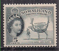 Somaliland 1953-58 QE2 5c Camel & Gurgi MNH SG 137  ( L356 ) - Somalilandia (Protectorado ...-1959)