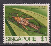 Singapore 1985-89 QE2 $1 Cricket SG 499 Used ( B272 ) - Singapur (...-1959)