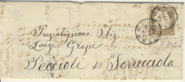 10 C. Bruno Grigio Olivastro Ben Marginato (14Cg) Su Piego Da Pistoia Il 30/09/1861  - Vedi Descrizione (3 Immagini) - Sardaigne