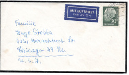 74467 - Bund - 1960 - 30Pfg Heuss II EF A LpDrucksBf DORTMUND -> Chicago, IL (USA) - Storia Postale