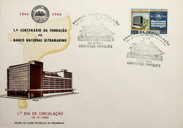 1964 Moçambique FDC 1º Centenário Da Fundação Do Banco Nacional Ultramarino - Mosambik