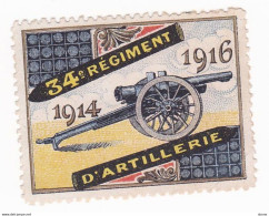 Vignette Militaire Delandre - 34ème Régiment D'artillerie - Croix Rouge