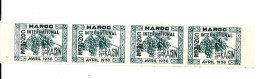 KB1130 - BANDE DE 4 VIGNETTES - CONGRES INTERNATIONAL DU RAISIN - MAROC 1938 - Autres & Non Classés