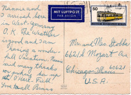 74471 - Berlin - 1971 -  50Pfg Strassenbahn A LpAnsKte BERLIN - ... -> Chicago, IL (USA) - Covers & Documents