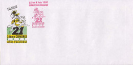 France 1990, Mint Cover / Enveloppe Vierge / 21st French TT Congress / Clermont-Ferrand - Tennis Tavolo