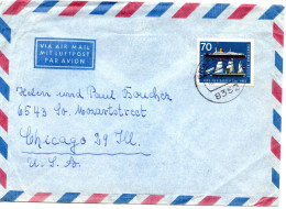 74476 - Bund - 1966 - 70Pfg IVA EF A LpBf GRAFENAU -> Chicago, IL (USA) - Storia Postale