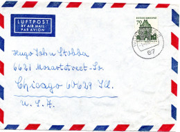 74478 - Bund - 1967 - 70Pfg Kl Bauten EF A LpBf WUERZBURG -> Chicago, IL (USA) - Covers & Documents